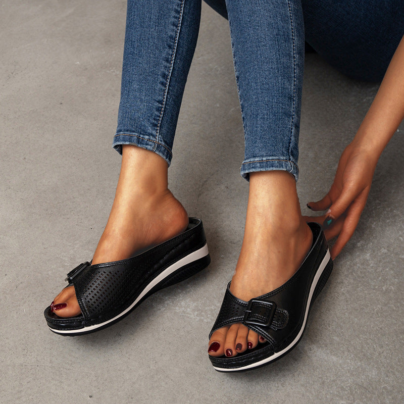 Leather Soft Footbed Arch-support Sandals